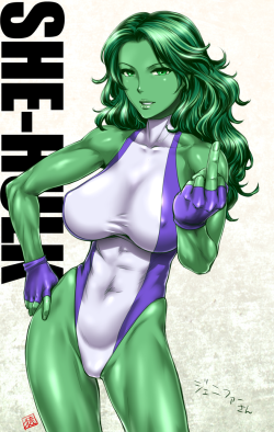 rule34andstuffreborn:  Top 34 Fictional characters that I would wreck (provided they were non-fictional):25. She-Hulk.