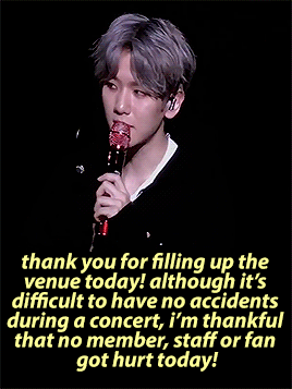 Baekhyun’s Ending Ment In The EℓyXiOn In Seoul Day 1
