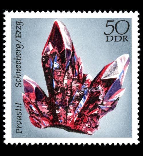 Lothar Grünewald, stamp set mineralogy, 1972. DDR / GDR. Bergakademie Freiberg. Via wikiwand