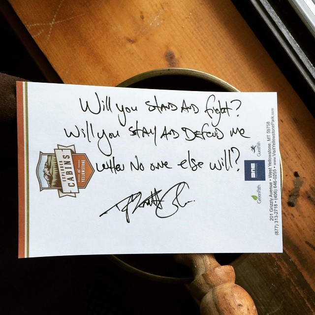 tylerknott:  “Will you stand and fight? Will you stay and defend me when no one
