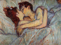 logija:  In Bed The Kiss, 1892 by Henri de Toulouse-Lautrec 