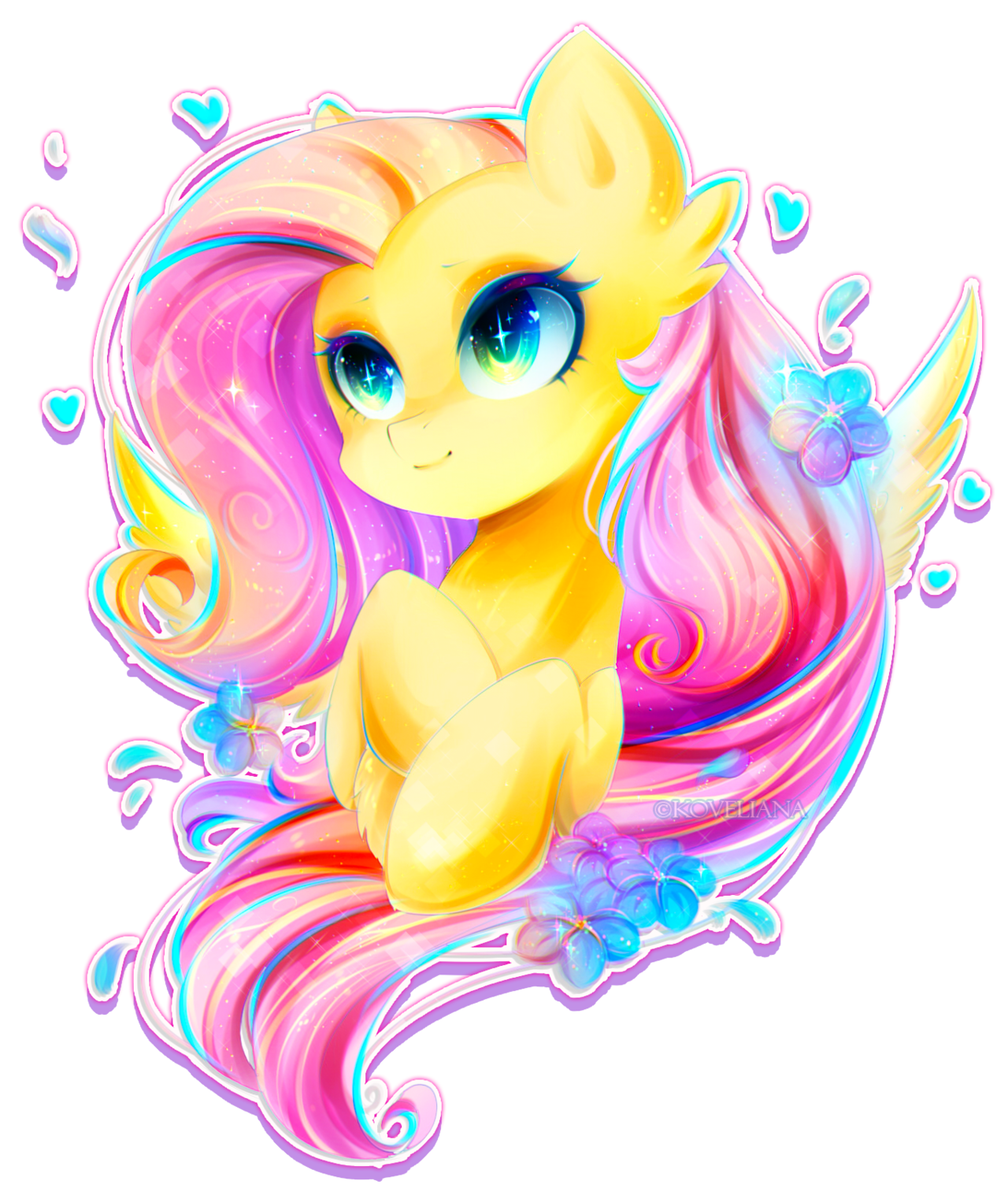 ponybalderdashery:mylittleponyoficialg4:Flutty by Koveliana Use of colour&lt;3