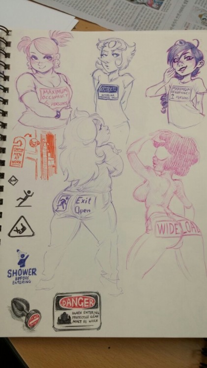 hatebitxx: Been thinking of suggestive labels and signs lately and wasted too much time doodling the