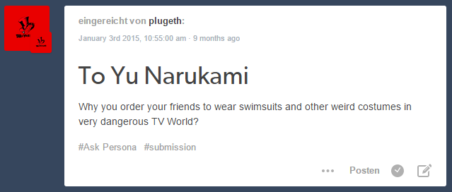 ask-persona:  Dear @plugeth,…Would you think badly of me if I said that the voices
