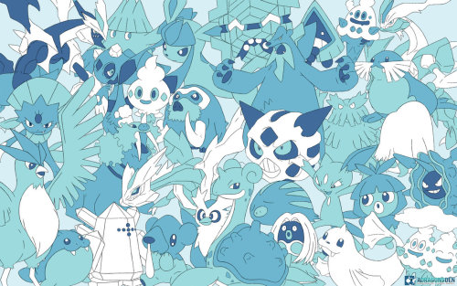 cyberdashie: alliestechnicolordreamcoat: Pokémon Wallpaper by: DragonsDenDA I like how all of