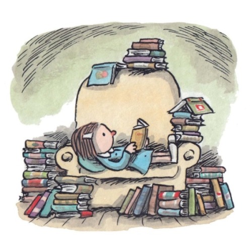 macanudodeliniers:  Enriqueta leyendo. 
