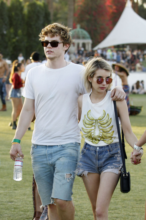 tvandfilm:  Emma Roberts & Evan Peters at Day 3 of the 2014 Coachella Music Festival - 4/13/14 