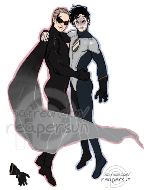 Support me on Patreon! => Reapersun@PatreonA patron’s doodle request for superhero/villain hannigram~~ I wrote a lot about it on my patreon so I’m just gonna copypaste that tl;dr here~“It turns out I can’t design a very good superhero costume