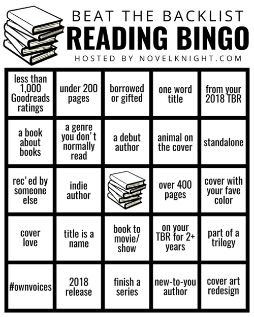 beatthebacklist:Beat the Backlist 2019 has Book Bingo Cards!That’s right! Get your reading prompt on
