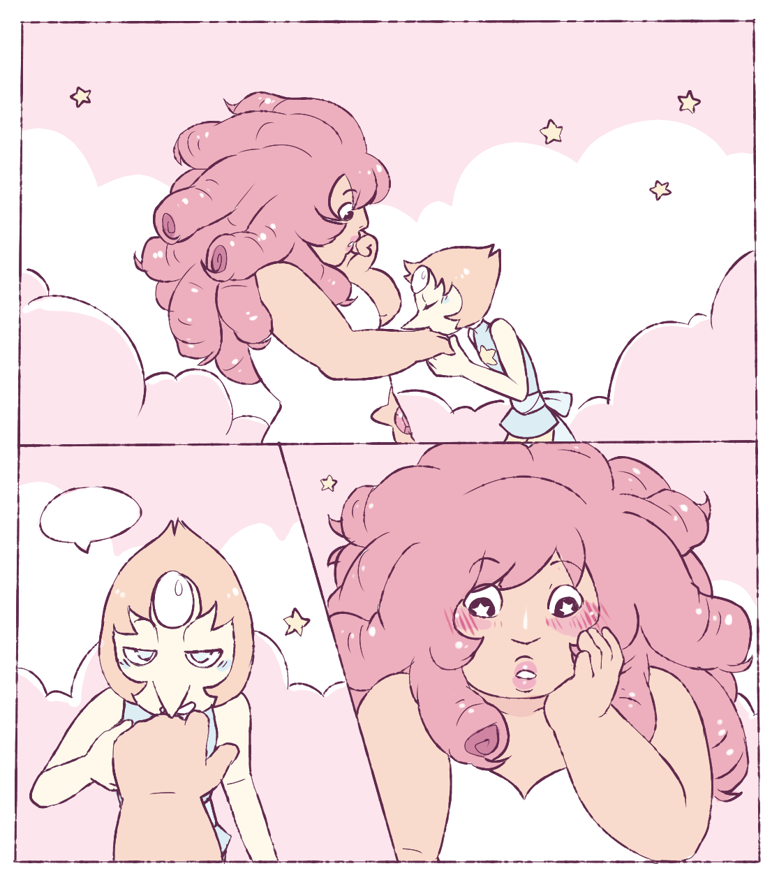 asexualgem:  I wonder what Pearl’s saying~? Flustered Rose for @jeejyboard (who