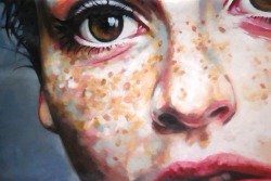 Thomassaliot:  Close Up Freckles 100/150Cm Oil On Canvas 