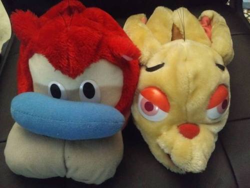 nickelodeonhistory: Ren and Stimpy slippers from the early 90s