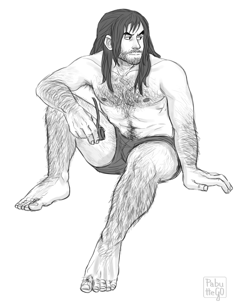 hvit-ravn:   Anonymous asked: Could you draw your fav Dwarf super-duper hairy? Like,