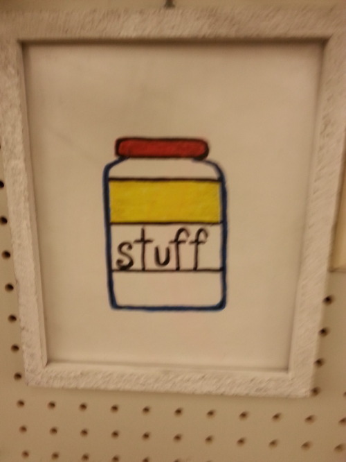 shiftythrifting:Wild painting of “Stuff” found in a thrift store in Alabama.