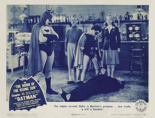 Posters and Lobby Cards for “THE BATMAN” original serials (1943)from Columbia Pictures.Posting as we