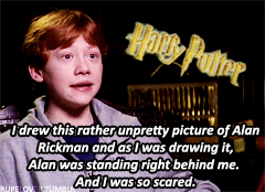 rupelover:rupelover:Rupert Grint talks about a drawing of Alan Rickman. [x]I can’t believe this. R.I