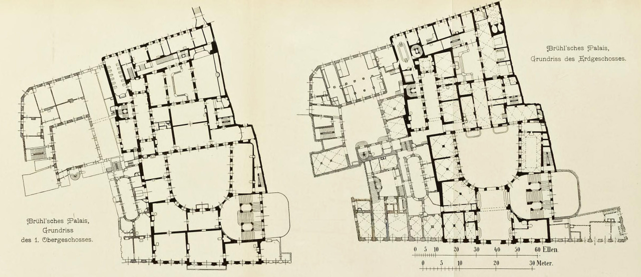 Floor plans of the Palais de Brühl, Dresden