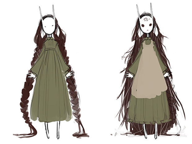 missusruin:Some of the ideation sketches/paintings for the ruinfolk dolls.