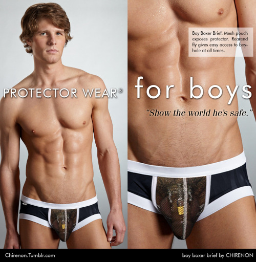 chirenon:  PROTECTOR WEAR for boys. “Show the world he’s safe” with the latest fashions designed to be worn with chastity protectors.