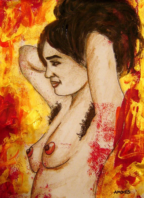 amoxes:  Fuck shaving ! acrylics on acid free paper Note: Anybody can use my hairy pits arts for your blogs,website or anywhere else that is about hairy pits. I support women who don’t shave. 