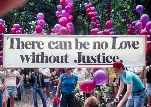 &ldquo;THERE CAN BE NO LOVE WITHOUT JUSTICE,&rdquo; Dignity contingent, Heritage of Pride Parade, Ne