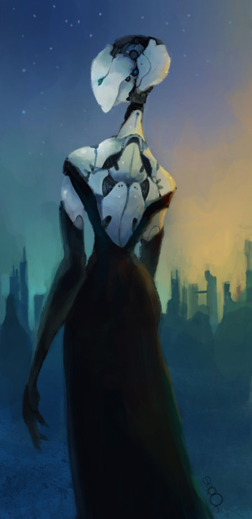 cybernetic-psychosis:  Robot with black dress by zgul-osr1113 
