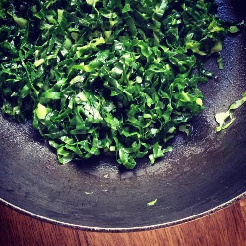 I love sautéed greens. This with sadza and a stew..was my childhood food and I still have still have