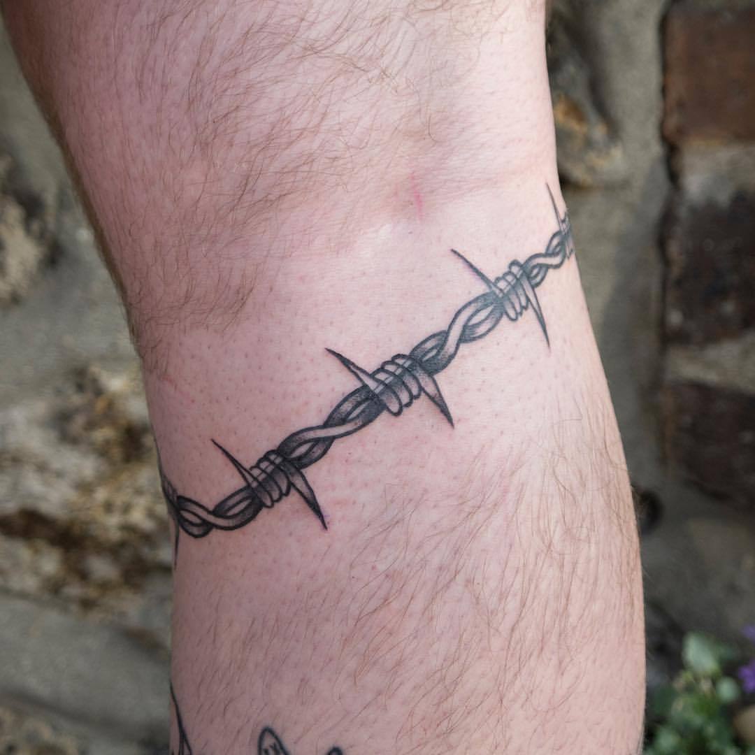 barbed wire tattoo around legTikTok Search