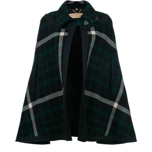 Burberry checked cape ❤ liked on Polyvore (see more Burberry)