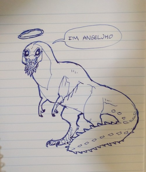 I found a drawing of angeljho in a notebook from 2012! :d