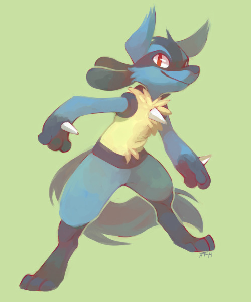 Porn photo yassui:  lucario speedpaint 