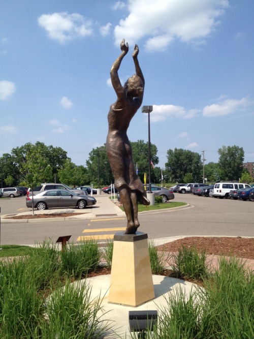 brookelynne:  Probably one of the only things I’ve helped create that will outlast my life on this earth. Commissioned by Unity Hospital in Fridley, MN, Greg Conboy created a plaster mold (done in three steps, legs, torso, arms) of me. The bronze