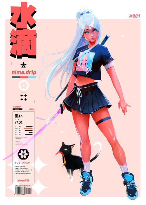 rossdraws:  Some illustrations I painted to help celebrate the Official Nima merch drop!! They’re both wearing the new shirt designs. I wanted to experiment with streetwear and graphics. Hope you enjoy it! 🌸 https://rossdraws.com/ 🌸 