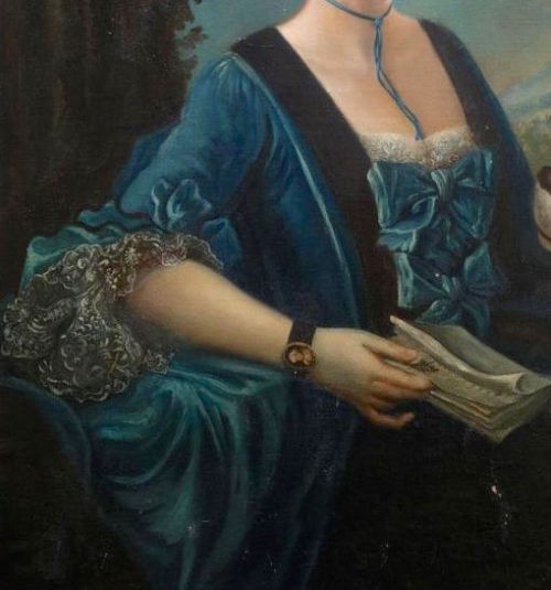 Miniature portrait as jewellery in 18th century portraitsGrace Newman, painted by Thomas Beach betwe