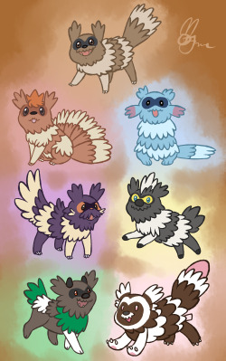 croquines: i made those zigzagoon variations