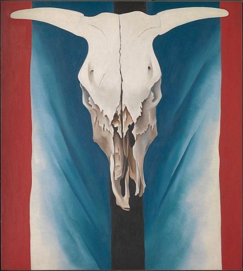&ldquo;Cow&rsquo;s Skull: Red, White, and Blue&rdquo; 1931 Georgia O'Keeffe. Oil on canv