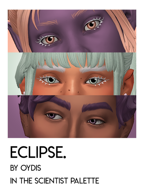 eclipse eyes by @oydisinfo:56 nondefault swatches in serindipitysims’ historian palette &