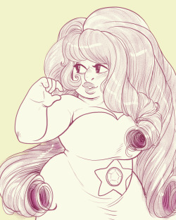 Littlefroggies:  Today’s Warm-Up Doodle, Rose Quartz! Me And Trillian Finally Caught