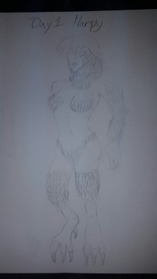 Day 1 harpy   Started a 30 day monster girl drawing challenge. Sorry I haven&rsquo;t drawn in a few years so I apologize if my art isn&rsquo;t very good. But this is the start of an effort to improve.