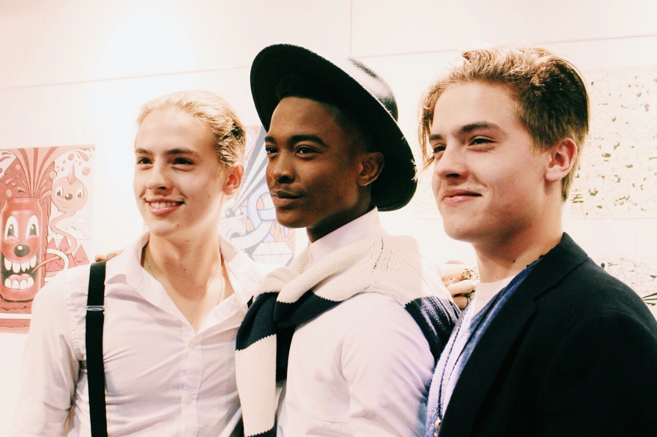 sprousetwinsblog:  Dylan, Cole and Igee Okafor at the G-Shock opening gallery show