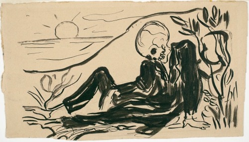 petitevaniteuse:  Le Mort joyeux - Edvard Munch  (illustration du poème de Baudelaire)