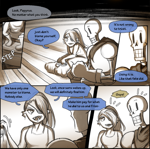 Undertale IF: Chapter 3. Motive - 5 (3) End. FirstPreviousNextBuy Me Coffee? <3 –He’s awake