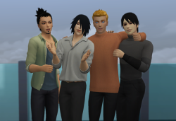 callmebuttfatt:  The dads are rather early for their scheduled “night out”. The Hokage, of course, gave themselves a day off to loosen up. They also do not give a fuck about the lighting! they’d rather stress over what drinks to get than to worry