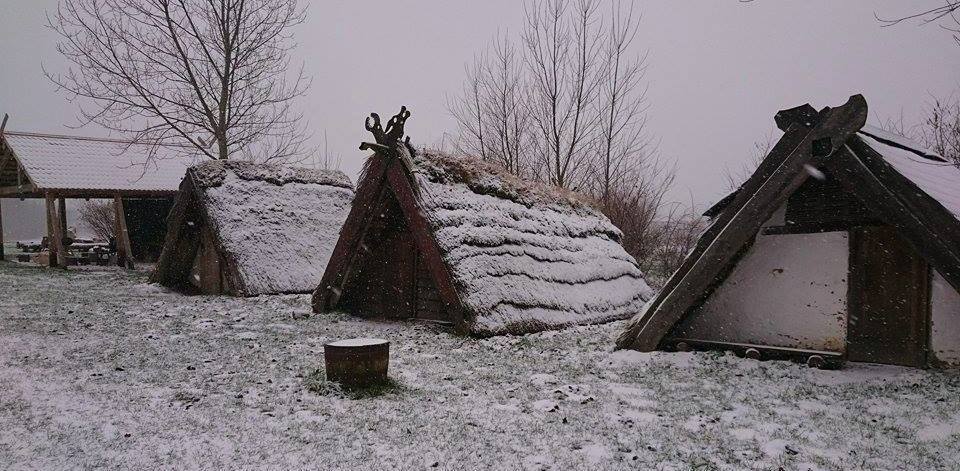 paganroots:  Vikingeborgen Trelleborg covered in snow. 