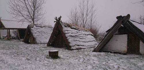 paganroots:  Vikingeborgen Trelleborg covered in snow. 