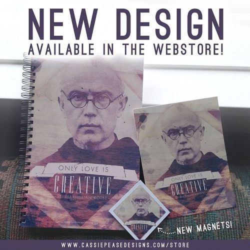 NEW St. Maximilian Kolbe design available now in the webstore! Check out the posters, postcards, jou