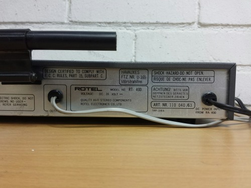 Rotel RT-400 AM/FM Stereo Tuner, 1981