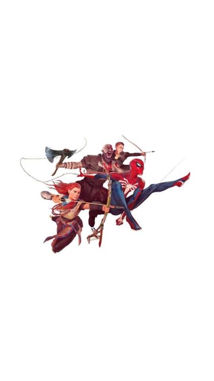 Video game, kratos, zelda, spider-man, characters, artwork, 1080x1920 wallpaper @wallpapersmug : htt