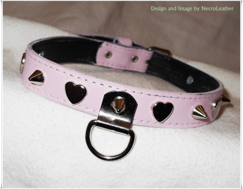 thespikedcat:  New, cute, pink, spiked, vegan at NecroLeather 