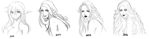 Not my normal here but…2016′s yearly redraw of November! A tradition I started years ago, and still going strong. Lately I’ve been feeling really low about my artwork because I’m at that middle of the cycle where I’m trying to improve on